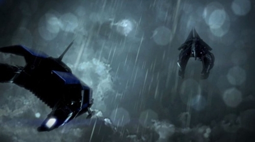 Screenshot of Normandy's shuttle and a Reaper