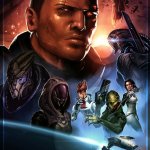 Mass Effect poster featuring male Shepard.