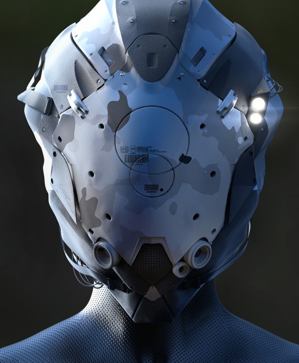 Sci-Fi exoskeleton helmet.