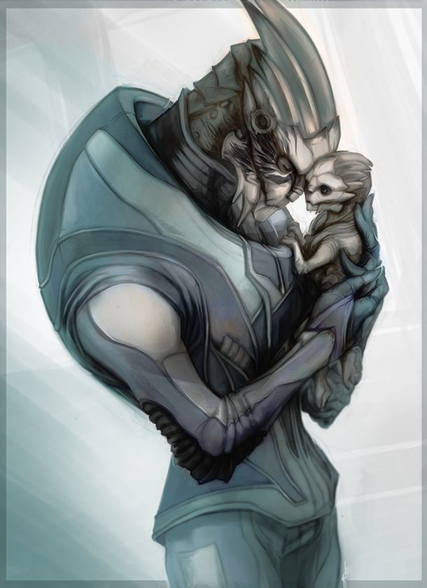 Papa Garrus fan image from Mass Effect series.