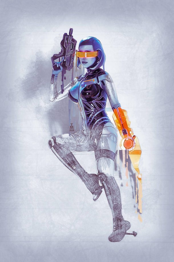 Mass Effect Sketch Edi By Tashamille